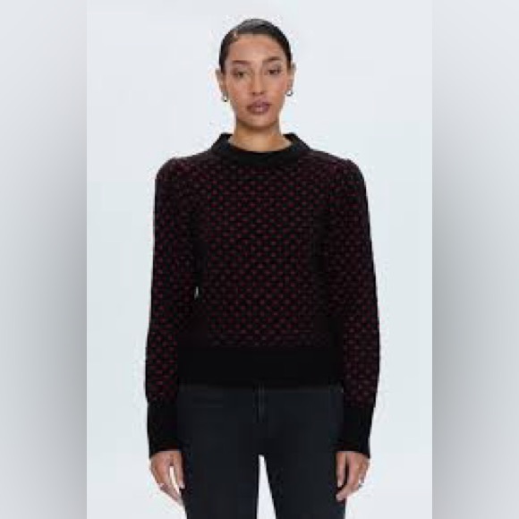 Pistola Black Sweater with‎ Red Heart Accents Coco Amour Size Small NWOT - Picture 1 of 10